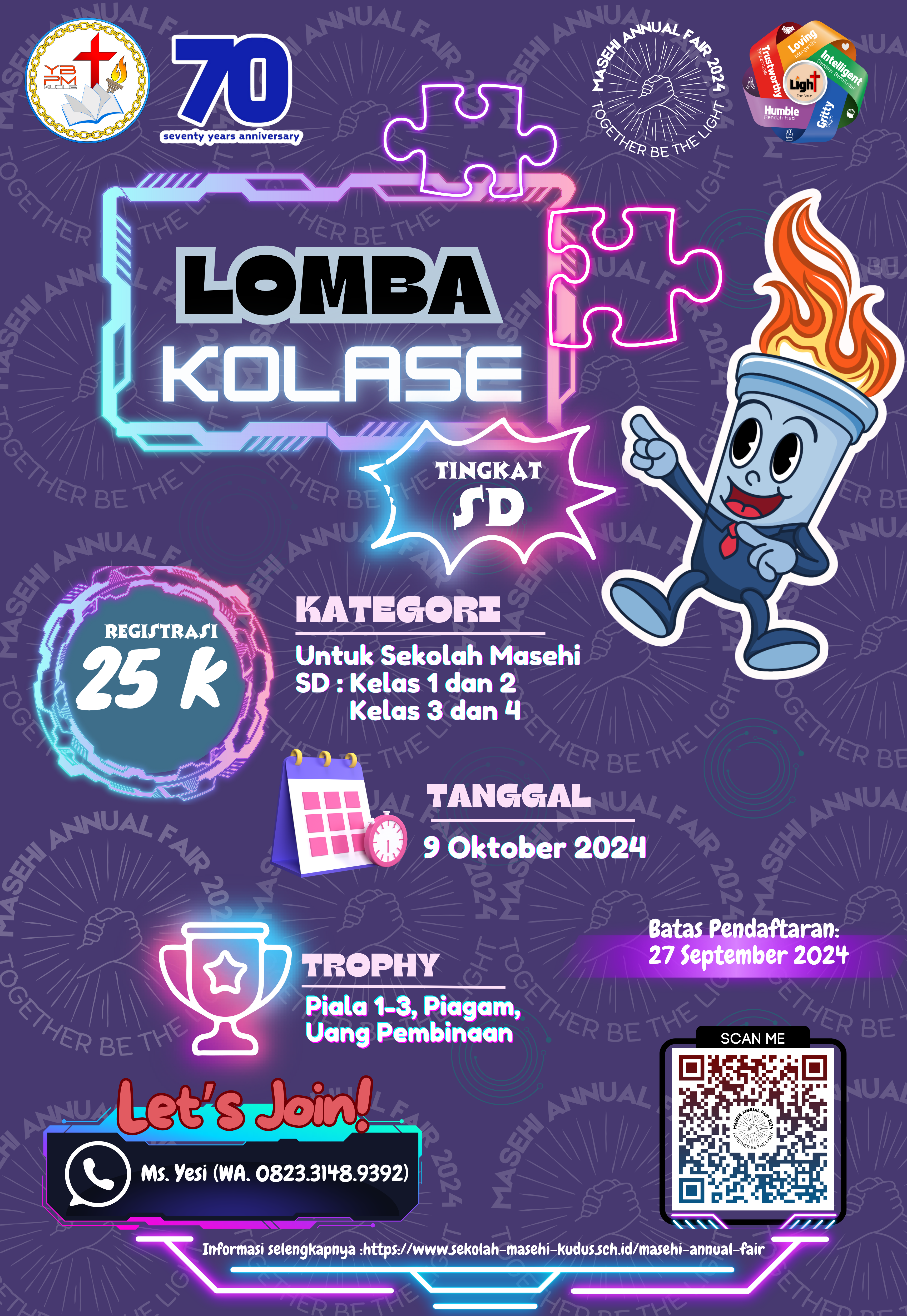 Lomba Kolase Tingkat SD Masehi kelas I, II, III, IV